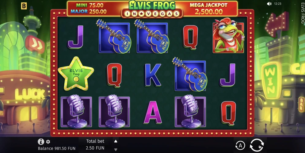 Elvis Frog in Vegas Slot