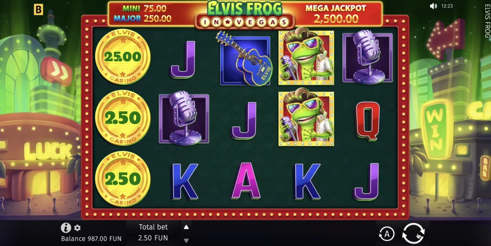 Elvis Frog in Vegas Slot